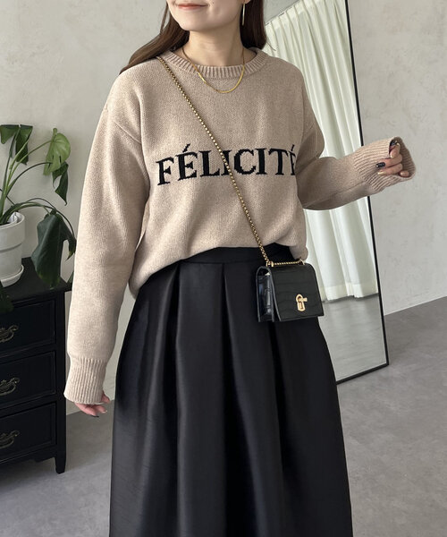 prose verse(プロズヴェール)の「ジャガードロゴニット(ニット/セーター・レディース・ブラック/ベージュ・LARGE/MEDIUM)」の16枚目の写真