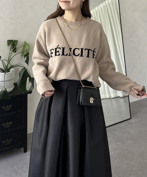 prose verse(プロズヴェール)の「ジャガードロゴニット(ニット/セーター・レディース・ブラック/ベージュ・LARGE/MEDIUM)」の17枚目の写真