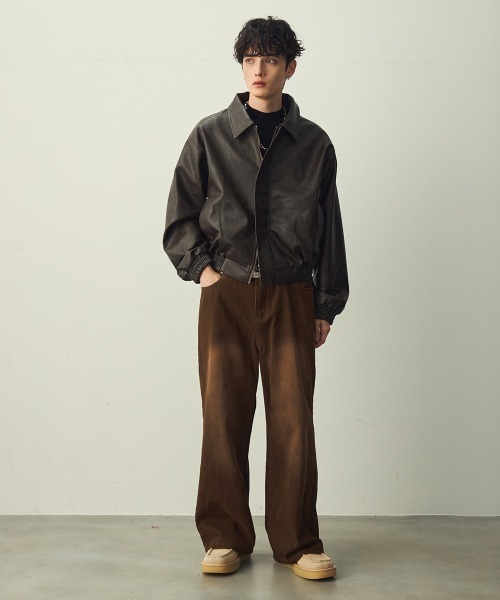 Shoowtime(ショウタイム)の「Synthetic leather short blouson / 合成皮革ショート丈ブルゾン(ブルゾン・メンズ・ブラック/ダークブラウン・LARGE/MEDIUM/X-LARGE)」の20枚目の写真