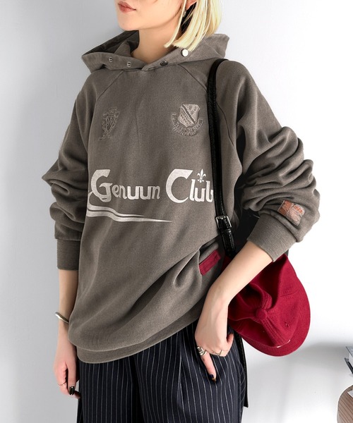 Java(ジャバ)の「《JaVa ジャバコラボ》ヴィンテージ感たっぷり!!胸刺繍ピグメントオーバーサイズ裏起毛パーカー(パーカー・レディース・チャコールグレー/グレー/ブルー系その他/ブラウン・SMALL/X-LARGE/MEDIUM/LARGE)」の19枚目の写真