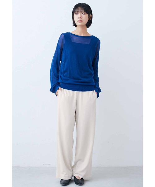 IEDIT(イディット)の「IEDIT シアーニットの美しさを楽しむベストバランスセット(その他トップス・レディース・ロイヤルブルー/ベージュ系その他・MEDIUM/LARGE/X-LARGE/XX-LARGE/SMALL)」の3枚目の写真