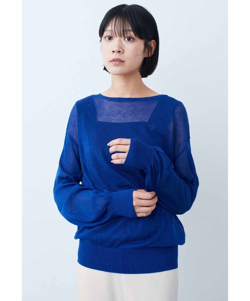 IEDIT(イディット)の「IEDIT シアーニットの美しさを楽しむベストバランスセット(その他トップス・レディース・ロイヤルブルー/ベージュ系その他・MEDIUM/LARGE/X-LARGE/XX-LARGE/SMALL)」の4枚目の写真