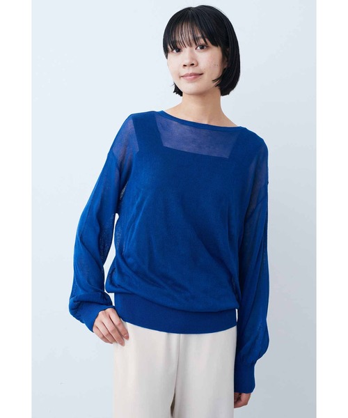 IEDIT(イディット)の「IEDIT シアーニットの美しさを楽しむベストバランスセット(その他トップス・レディース・ロイヤルブルー/ベージュ系その他・MEDIUM/LARGE/X-LARGE/XX-LARGE/SMALL)」の5枚目の写真