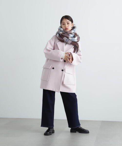 N.（N. Natural Beauty Basic）（エヌエヌナチュラルビューティーベーシック）の「◆フリンジチェックストール（ストール/ショール・レディース・ブルー系その他/ブラウン系その他・ﾌﾘ-）」の15枚目の写真