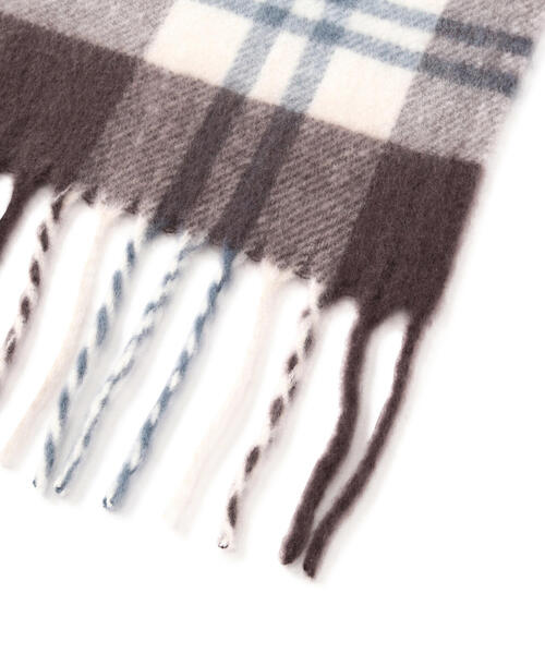 N.（N. Natural Beauty Basic）（エヌエヌナチュラルビューティーベーシック）の「◆フリンジチェックストール（ストール/ショール・レディース・ブルー系その他/ブラウン系その他・ﾌﾘ-）」の16枚目の写真