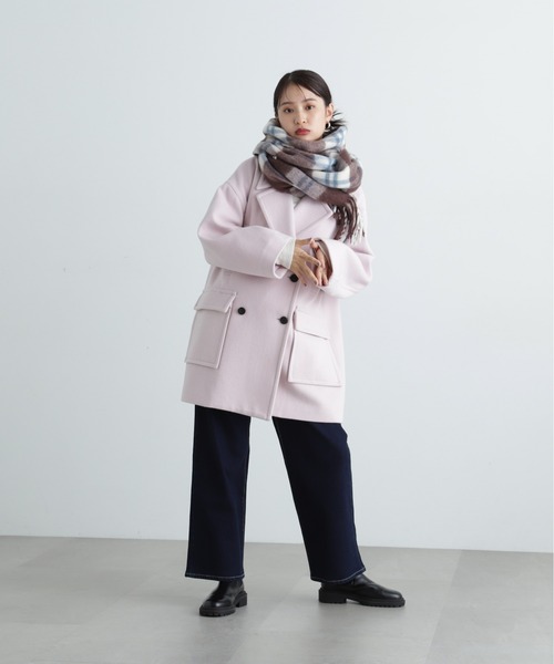 N.（N. Natural Beauty Basic）（エヌエヌナチュラルビューティーベーシック）の「◆フリンジチェックストール（ストール/ショール・レディース・ブルー系その他/ブラウン系その他・ﾌﾘ-）」の6枚目の写真