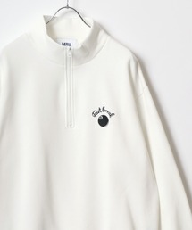 MRU（エムアールユー）の「2025AW MRU/エムアールユー 裏起毛  カレッジ/ミリタリー/ストリートデザイン刺繍 スウェット ハーフジップ トレーナー レディース メンズ（スウェット）」