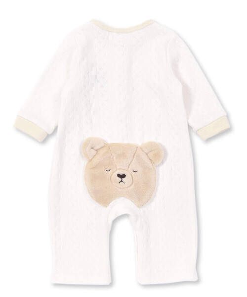 SLAP SLIP BABY（スラップスリップベビー）の「おしりクマパッチ前ポケット付きロンパースベビー(60~80cm)（ロンパース・キッズ・ベージュ/オフホワイト・60cm/70cm/80ｃｍ）」の6枚目の写真