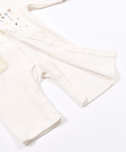 SLAP SLIP BABY（スラップスリップベビー）の「おしりクマパッチ前ポケット付きロンパースベビー(60~80cm)（ロンパース・キッズ・ベージュ/オフホワイト・60cm/70cm/80ｃｍ）」の9枚目の写真
