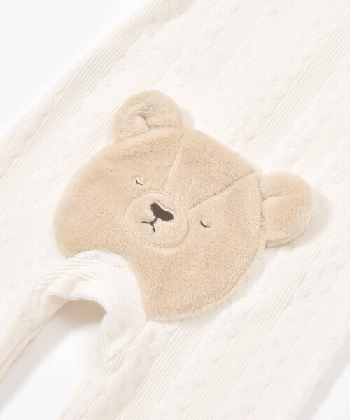 SLAP SLIP BABY（スラップスリップベビー）の「おしりクマパッチ前ポケット付きロンパースベビー(60~80cm)（ロンパース・キッズ・ベージュ/オフホワイト・60cm/70cm/80ｃｍ）」の10枚目の写真