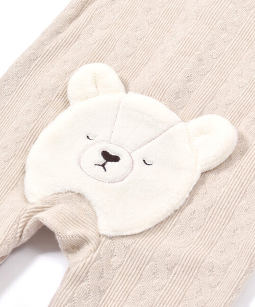 SLAP SLIP BABY（スラップスリップベビー）の「おしりクマパッチ前ポケット付きロンパースベビー(60~80cm)（ロンパース・キッズ・ベージュ/オフホワイト・60cm/70cm/80ｃｍ）」の16枚目の写真