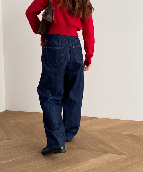 CANAL JEAN(キャナルジーン)の「ローライズデニムワイドパンツ(デニムパンツ・レディース・インディゴブルー/ブラック・マルチサイズ)」の21枚目の写真