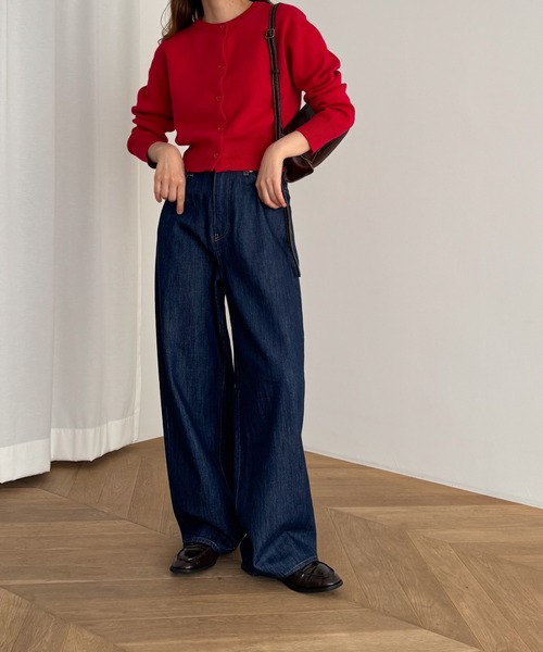 CANAL JEAN(キャナルジーン)の「ローライズデニムワイドパンツ(デニムパンツ・レディース・インディゴブルー/ブラック・マルチサイズ)」の16枚目の写真