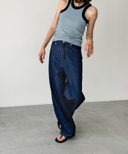 CANAL JEANキャナルジーン　タックワイドデニムパンツ 25 CANAL JEAN（キャナルジーン）の「choice_cnl タックワイド