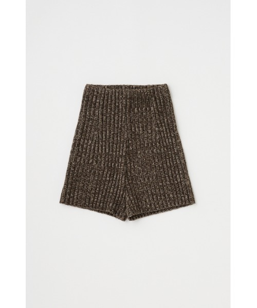 M_（エムアンダーバー）の「ミックスニットショートパンツ オーガニックコットン×リサイクルポリエステル×ウール混（その他パンツ・レディース・ダークブラウン/ブラック/ライトベージュ・FREE）」の4枚目の写真