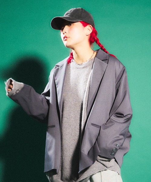 PUNYUS（プニュズ）の「オーバーテーラードジャケット（テーラードジャケット・レディース・ブラック/グレー・1/2/3/4）」の12枚目の写真