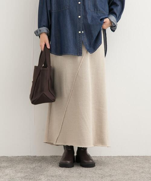 URBAN RESEARCH DOORS（アーバンリサーチドアーズ）の「ローゲージインレイイージースカート（スカート・レディース・ライトグレー/ライトベージュ・MEDIUM）」の7枚目の写真