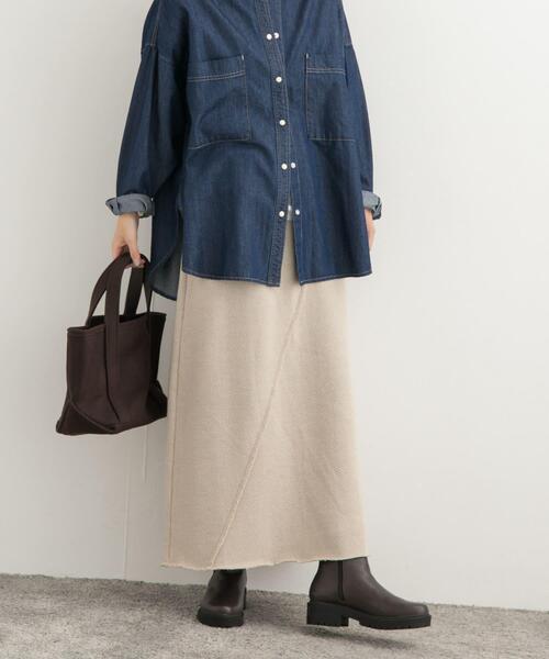 URBAN RESEARCH DOORS（アーバンリサーチドアーズ）の「ローゲージインレイイージースカート（スカート・レディース・ライトグレー/ライトベージュ・MEDIUM）」の10枚目の写真