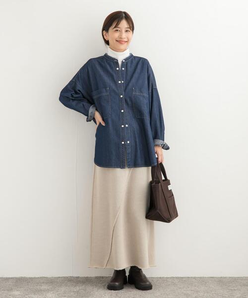 URBAN RESEARCH DOORS（アーバンリサーチドアーズ）の「ローゲージインレイイージースカート（スカート・レディース・ライトグレー/ライトベージュ・MEDIUM）」の12枚目の写真