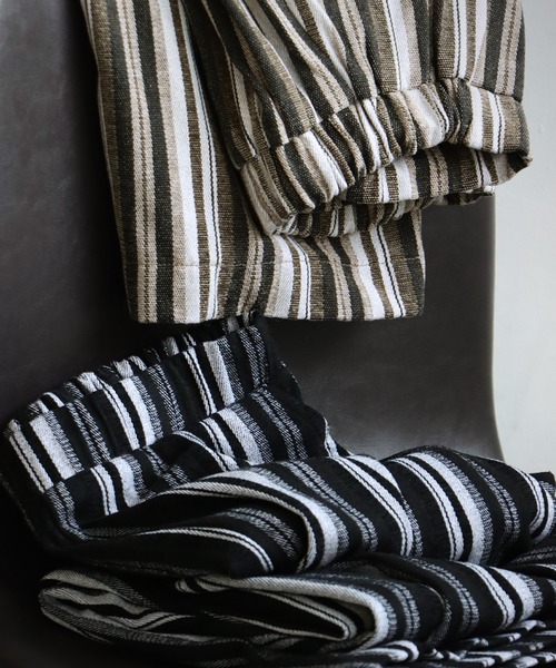 かしわ天　ストライプ Vintage Stripe 切替え前開きワンピース | ITEM | Vlas blomme