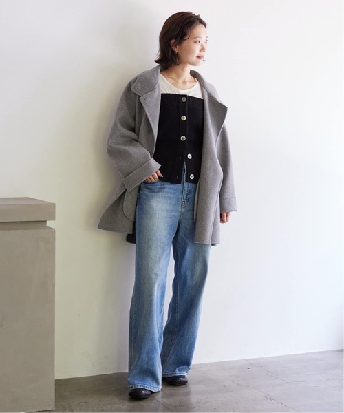 SLOBE IENA(スローブイエナ)の「《追加2》SLOBE スクエアトゥショートブーツ(ブーツ・レディース・ベージュ/ブラック・24.5cm/24cm/23.5cm/23cm)」の20枚目の写真