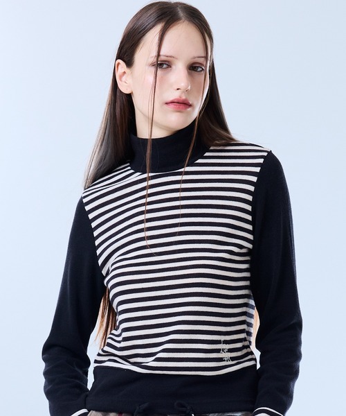 セール】LVTR STRIPE TURTLENECK KNIT（ニット/セーター