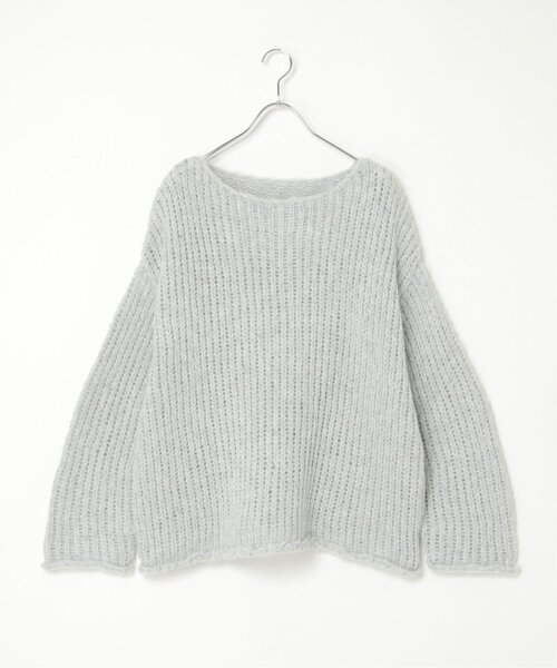 notch.（ノッチ）の「ボートネック裾クルンプルオーバー（ニット/セーター・レディース・ベージュ/グレー・M）」の16枚目の写真