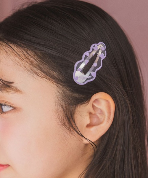 repipi armario（レピピ アルマリオ）の「ナミナミ2Pパッチンピン（ヘアピン・キッズ・ブラック/パープル/ホワイト/ライトブルー・FREE）」の4枚目の写真