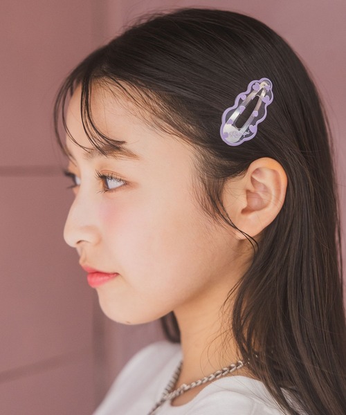 repipi armario（レピピ アルマリオ）の「ナミナミ2Pパッチンピン（ヘアピン・キッズ・ブラック/パープル/ホワイト/ライトブルー・FREE）」の6枚目の写真