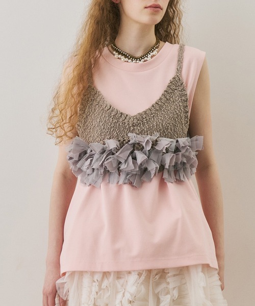 な*ん様 J1U by LA BELLE ETUDE メニーリボンニットビスチェ メニーリボンニットビスチェ【セットアップ対応】（その他