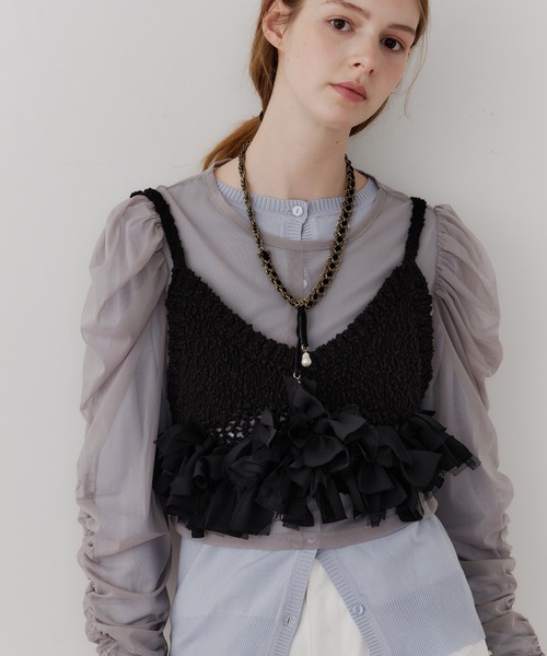 メニーリボンニットビスチェ【セットアップ対応】（その他トップス