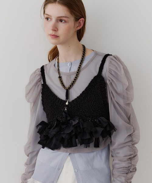 メニーリボンニットビスチェ【セットアップ対応】（その他トップス