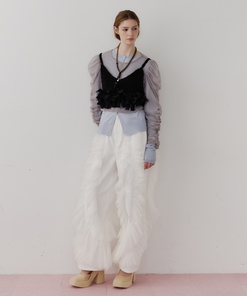 メニーリボンニットビスチェ【セットアップ対応】（その他トップス