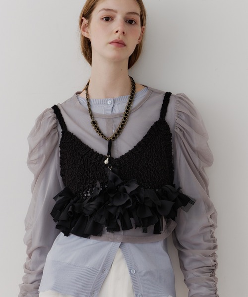 メニーリボンニットビスチェ【セットアップ対応】（その他トップス