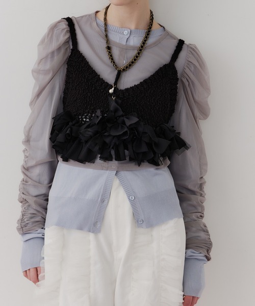 メニーリボンニットビスチェ【セットアップ対応】（その他トップス