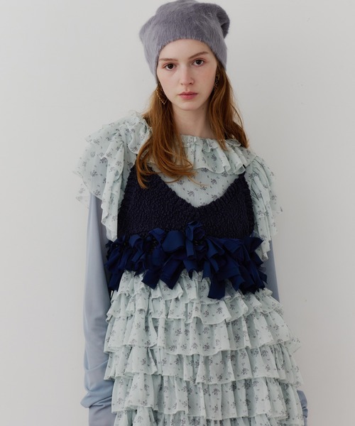 メニーリボンニットビスチェ【セットアップ対応】（その他トップス