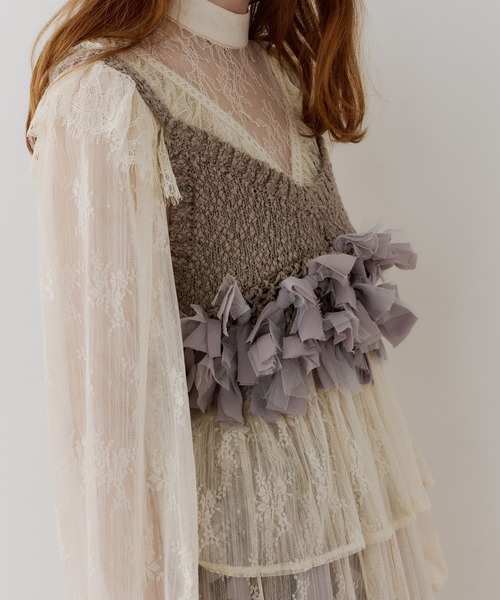 メニーリボンニットビスチェ【セットアップ対応】（その他トップス