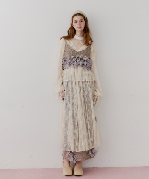 メニーリボンニットビスチェ【セットアップ対応】（その他トップス