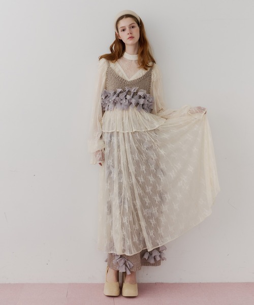 メニーリボンニットビスチェ【セットアップ対応】（その他トップス