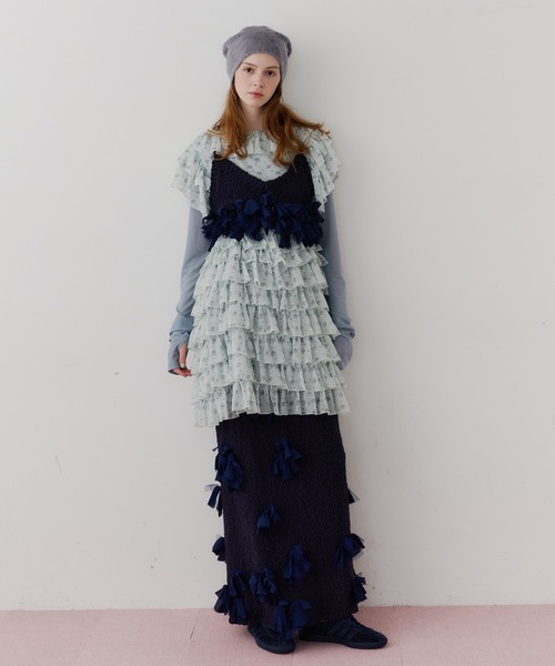 メニーリボンニットビスチェ【セットアップ対応】（その他トップス