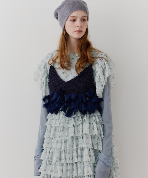 メニーリボンニットビスチェ【セットアップ対応】（その他トップス