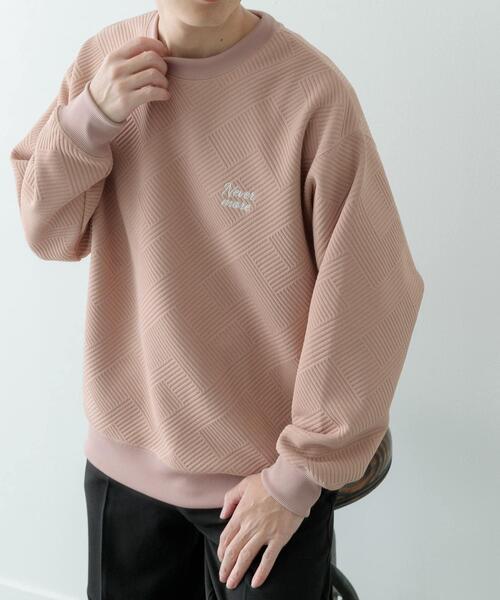 ITEMS URBANRESEARCH(アイテムズ アーバンリサーチ)の「『XLサイズあり』刺繍ジャカードロングスリーブカットソー(スウェット・メンズ・ブラック/ベージュ系その他/ブラウン/ホワイト・X-LARGE/LARGE/MEDIUM)」の4枚目の写真