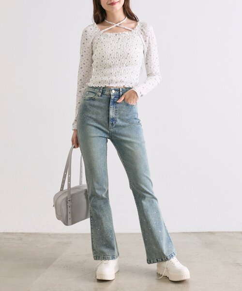 OLIVE des OLIVE（オリーブデオリーブ）の「シャーリングロンT（Tシャツ/カットソー・レディース・オフホワイト/アイボリー/ホワイト/ブラック・FREE）」の12枚目の写真