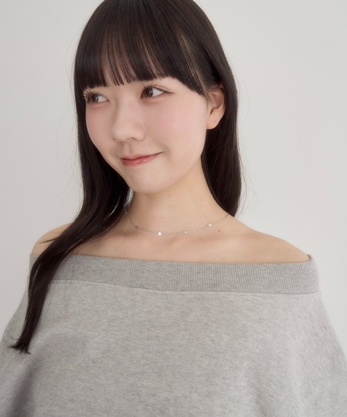 mellowneon（メロウネオン）の「チョーカーセットオフショルスウェット（スウェット・レディース・アイボリー/ブラック/グレー・FREE）」の13枚目の写真