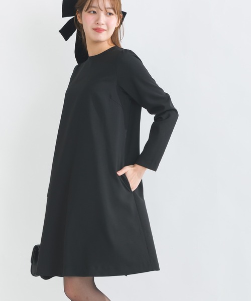 PICCIN PERLA(ピッチンペルラ)の「バックプリーツワンピース(ワンピース・レディース・ブラック/ネイビー・M)」の6枚目の写真