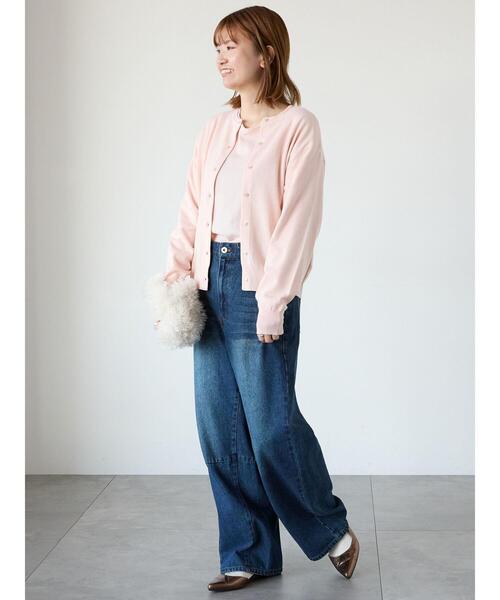 Lugnoncure（ルノンキュール）の「もちもちクルーネックカーディガン（カーディガン/ボレロ・レディース・ブラック/ピンク/ミント/グレー・F）」の7枚目の写真