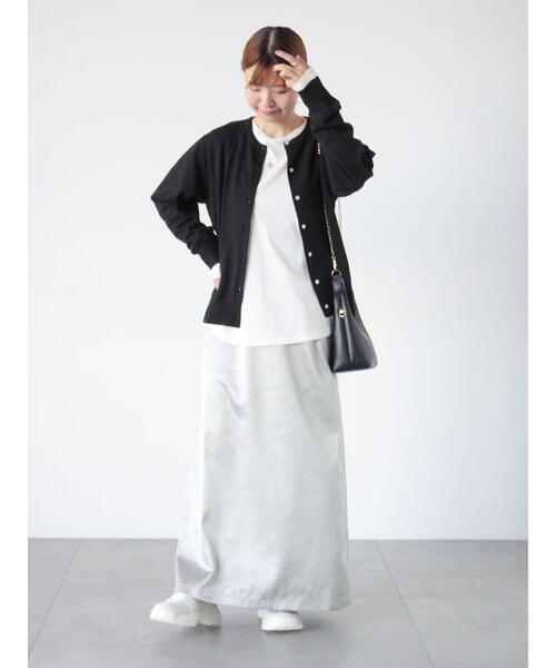 Lugnoncure（ルノンキュール）の「もちもちクルーネックカーディガン（カーディガン/ボレロ・レディース・ブラック/ピンク/ミント/グレー・F）」の12枚目の写真