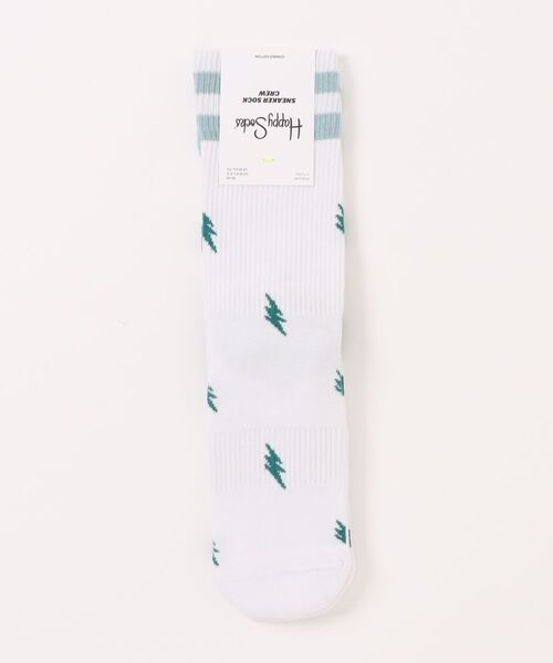 Happy Socks(ハッピーソックス)の「【66】【HAPPY SOCKS】リブデザインソックス(ソックス/靴下・レディース・ホワイト/ブラック・SMALL/MEDIUM)」の1枚目の写真
