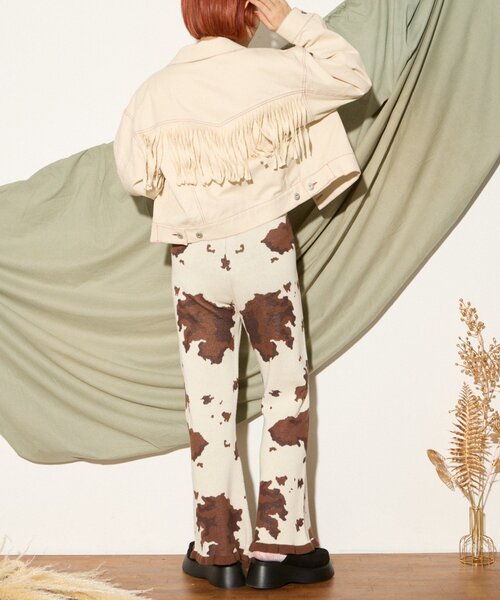 HELLO.SANFRANCISCO(ハローサンフランシスコ)の「【HELLO.SANFRANCISCO】COW柄ニットフレアパンツ(その他パンツ・レディース・アイボリー・ONE SIZE)」の21枚目の写真