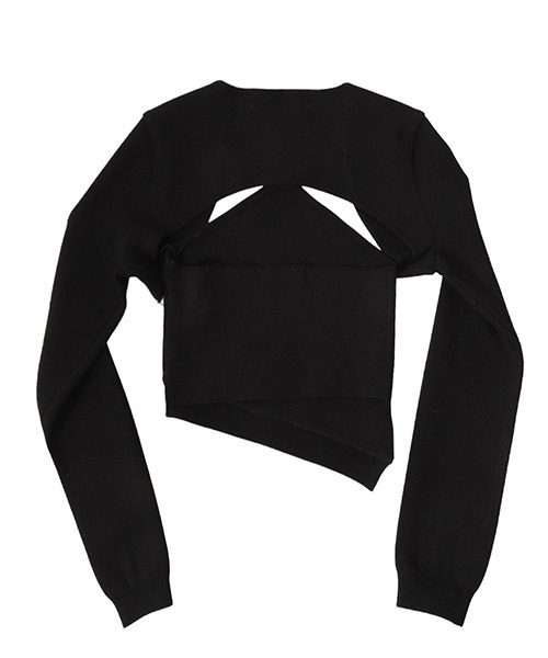 rokh（ロク）の「Rokh / ロク：CHAIN HALTER NECK KNIT TOP WITH SLEEVE：R24SF302[ANN]（Tシャツ/カットソー・レディース・ブラック・S）」の2枚目の写真